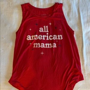 All American Mama Red Tank Maternity M